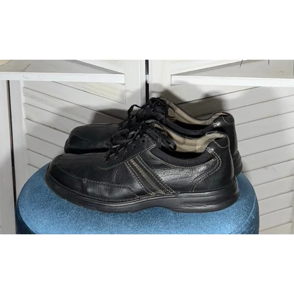 Clarks Mens Slone Lace Up Oxford Black Leather Shoes Size 10.5 - Picture 4 of 10